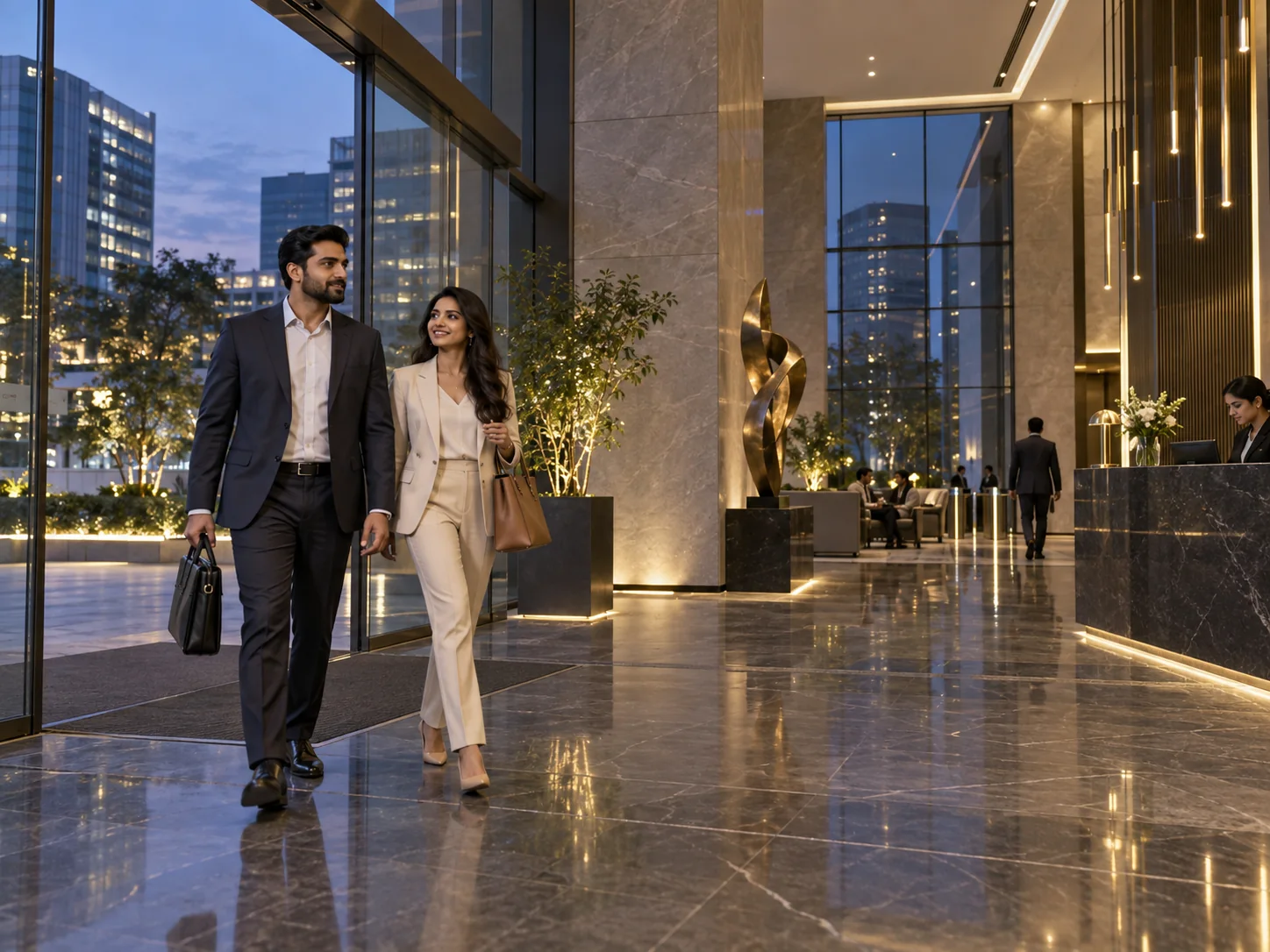 Professionals entering a premium commercial project